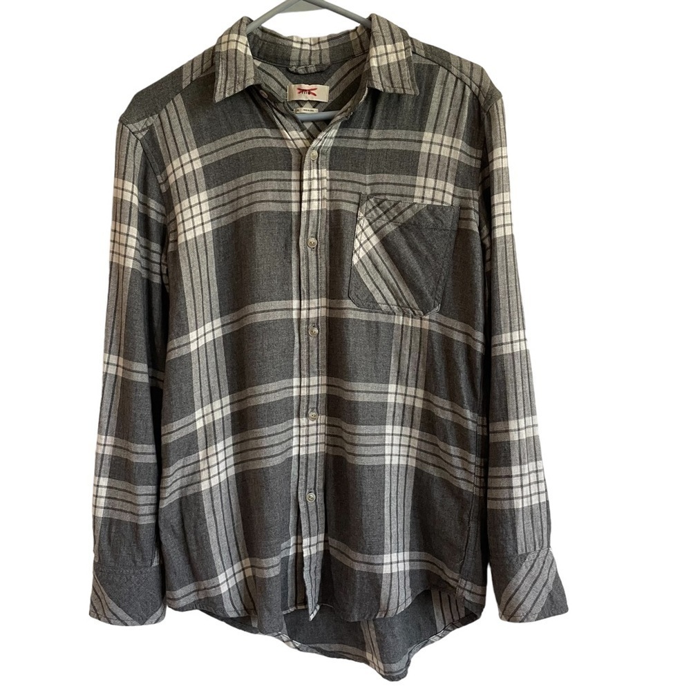 Tna Aritzia Cozy Gray Plaid Button Down Shirt, Size XS